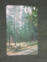 Card calendar, wood farm combine, Szombathely, forest detail, 1979, (4)