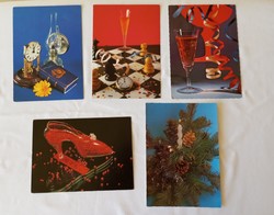 Retro New Year's postcards with stamps for sale!