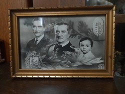 Miklós Horthy family postcard in a contemporary frame.