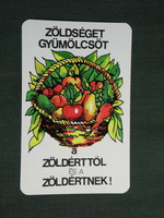 Card calendar, for green, green circle vegetable and fruit shops, graphic artist, 1979, (4)