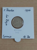 Spanish 5 pesetas 1996 la rioja, in a paper case