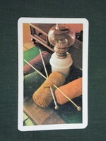 Kártyanaptár, Kártyanaptár, Röltex Bétex textil áruház, fonal, petróleum lámpa, 1978,   (4)