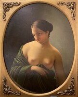 Festmény Praznovszky Iván híres hagyatékából / Női képmás - Ismeretlen osztrák festő, 1830 körül