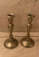 Beautiful antique biedermeier bieder copper brass candle holder pair 23 cm high