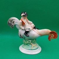 Lux Elek Herend Rooster Marci Porcelain Figure