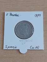 Spanish 5 pesetas 1957 (72) cuni, gral. Francisco franco in a paper case