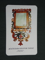 Card calendar, Békés county folk newspaper, magazine, Békéscsaba Slovak landscape house mirror, 1980, (4)