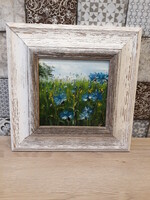 Blue pearls - cornflower, oil painting