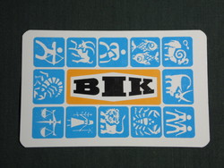 Card calendar, uncle bik kiskun industrial goods company, kiskunfélegyháza, graphics, horoscope, 1980, (4)