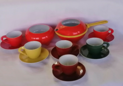 Zsolnay colorful mocha / coffee set _ várdeák ildíko ceramicist