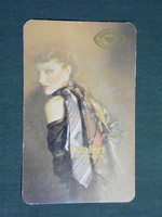 Card calendar, Dunasilk Budapest, Diolen tie, erotic female model, 1980, (4)
