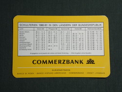 Card Calendar, Germany, Commerzbank, 1980, (4)
