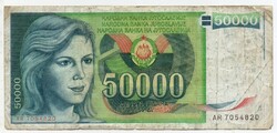 Jugoszlávia 50 000 jugoszláv Dinár, 1988