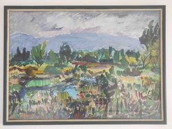 Zsigmond Uhrig - spring landscape - in a beautiful, flawless frame