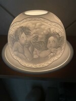 Special lithophane porcelain candle holder angelic
