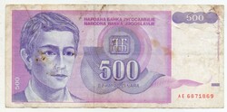 Jugoszlávia 500 jugoszláv Dinár, 1992