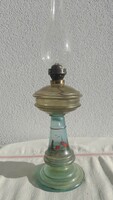 Painted glass kerosene table lamp, flawless, 47 cm high