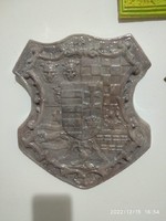 Large size, 32x28 cm wall decoration Hungarian coat of arms, relief, bas-relief