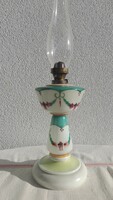 Painted milk glass table kerosene lamp, flawless, 48 cm high