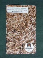 Card calendar, agricultural research institute, Martonvásár, ear of wheat, 1979, (4)