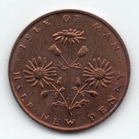 Man sziget 1/2 új penny, 1971, aUNC