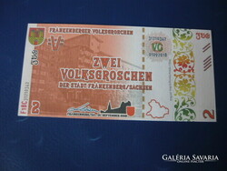 Frankenberg / Germany 2 volksgroschen 2018! Rare fantasy paper money! Ouch!