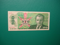Csehszlovákia 100 korona 1989 Ritkább!  A