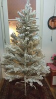 Decorative 180 cm high white artificial Christmas tree with a solid metal base
