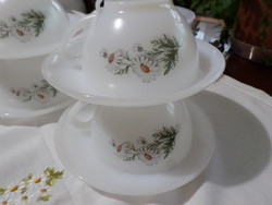 New! Tea set milk glass from Jena, marked with a face on the bottom