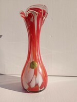 Red blown glass vase mundgeblasen