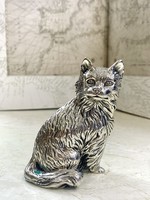 800 silver cat figure, with Hungarian hallmark, video available