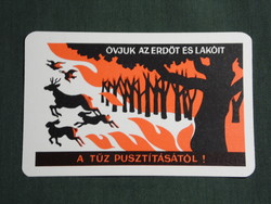 Card calendar, fire department, accident prevention, graphic designer, protect the forest and its inhabitants, 1979, (4)