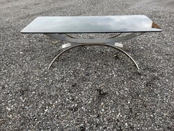 Vintage,design asztal,króm, üveg 1970