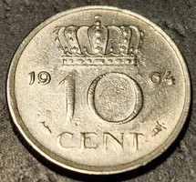 ﻿Julianna 10 cents, Netherlands, 1964.