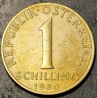1 schilling, Ausztria, 1980.