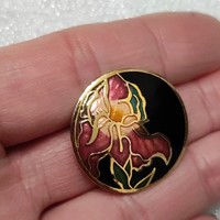 Gilded metal badge with new enamel painting