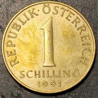 1 schilling, Ausztria, 1991.