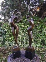 Abstract bronze sculptures