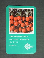 Kártyanaptár, Virág Vetőmag vállalat, zöldség retek, 1980,   (4)