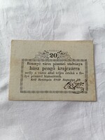 Rozsnyó 1849 20 Pengő Krajcárra