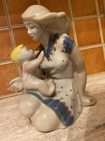Figural female porcelain with child