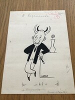 Kasso's original caricature drawing of the free mouth. The bigamist is a tab