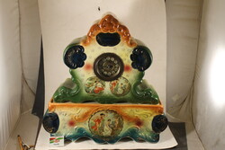 Antik barokk jelenetes porcelán kandalló óra 848