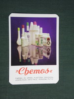 Kártyanaptár, Jugoszlávia, Szerb, Chemos műanyag termékek gyára, Palics , 1980,   (4)