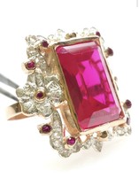 Unique jeweler's gold diamond 10ct ruby 1.14ct diamond g color 10 pcs side topaz 0.30ct!
