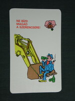 Card calendar, occupational health and safety supervision, accident prevention, graphic, humorous, 1980, (4)