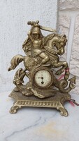 Antique copper sculptural clock, sleigh-swallowing holy pearl, table clock fireplace ora. Video too!4