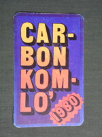 Kártyanaptár, Carbon vegyes iparcikk ruházat,divat vállalat, Komló,grafikai, 1980,   (4)