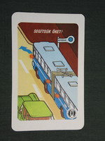 Kártyanaptár,Közlekedésbiztonsági tanács,grafikai, BKV buszmegálló, csuklós autóbusz, 1980,   (4)