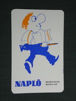 Kártyanaptár, Napló napilap,újság, magazin,grafikai rajzos, reklám figura, 1980,   (4)